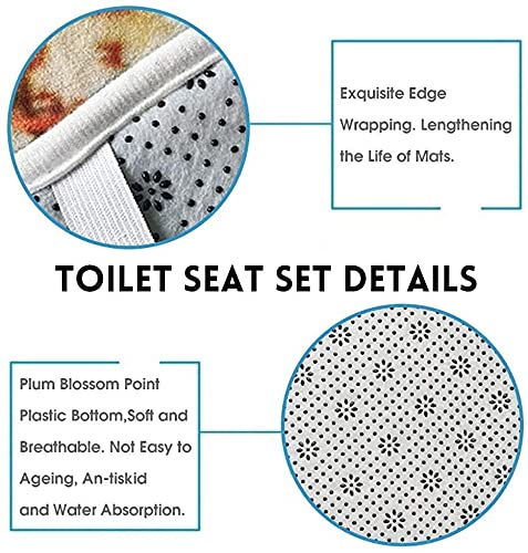 jieprom 4PCS Red Rose and Leopard Shower Curtain Set with Rugs  Toilet Lid Cover and Bath Mat  Animal Shower Curtain with 12 Hooks  Complete Bathroom Decor Set - Image 5